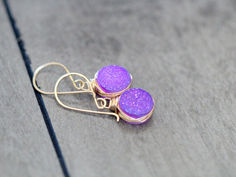 Druzy Bezel Drops (Multiple Colors) - As Seen in DaySpa Magazine
