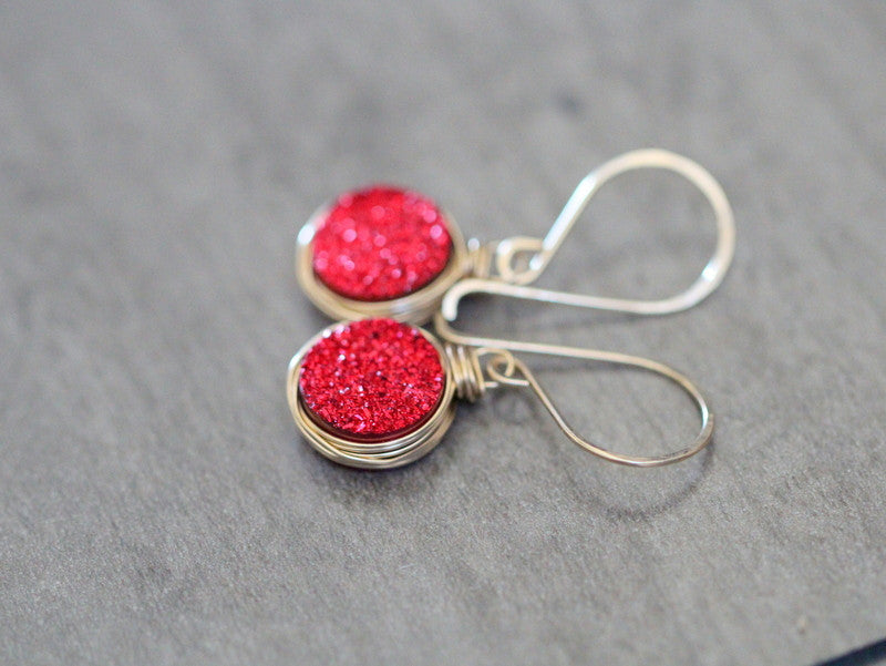 Druzy Bezel Drops (Multiple Colors) - As Seen in DaySpa Magazine