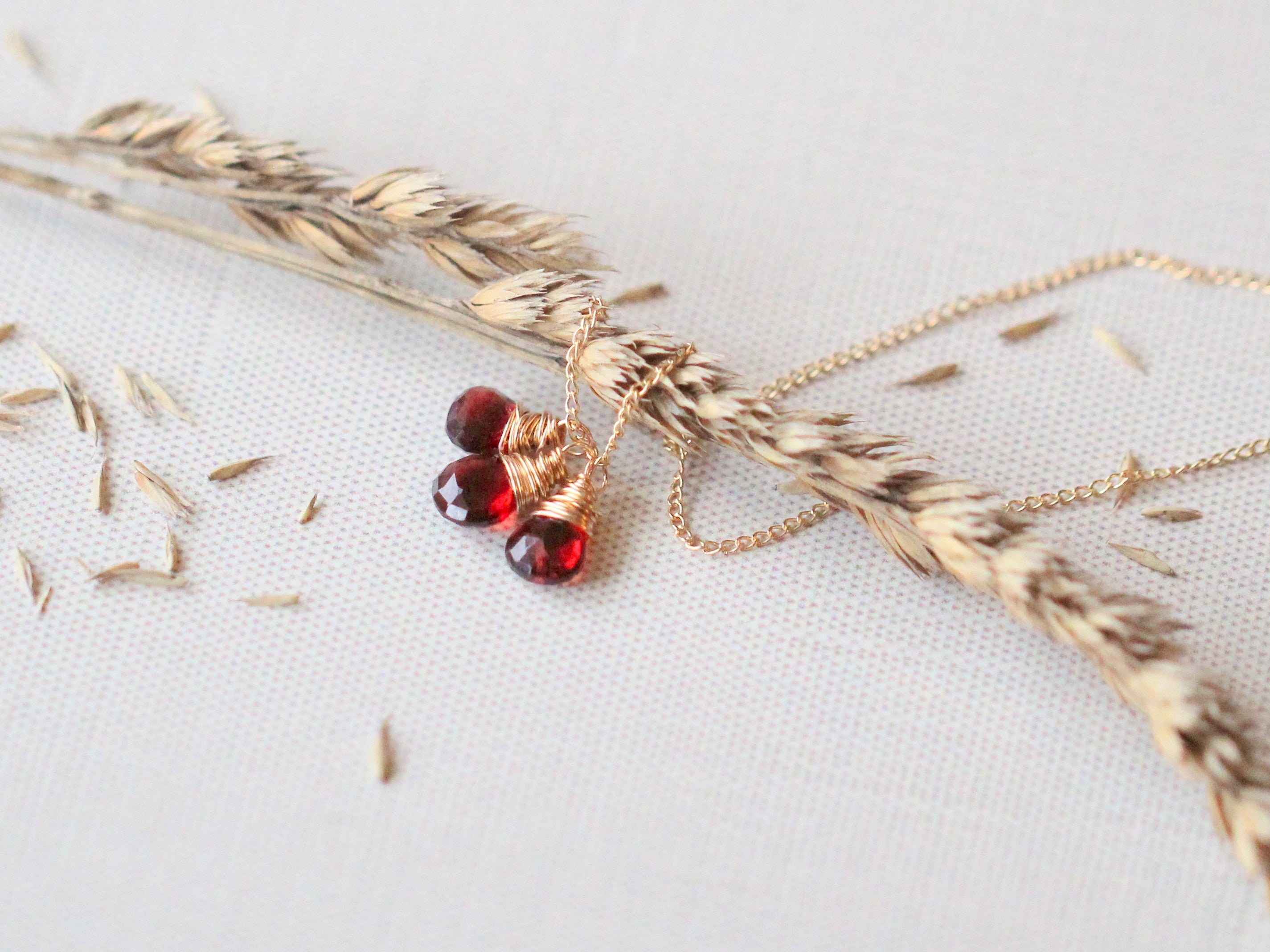 Saressa Designs Garnet Trio Necklace