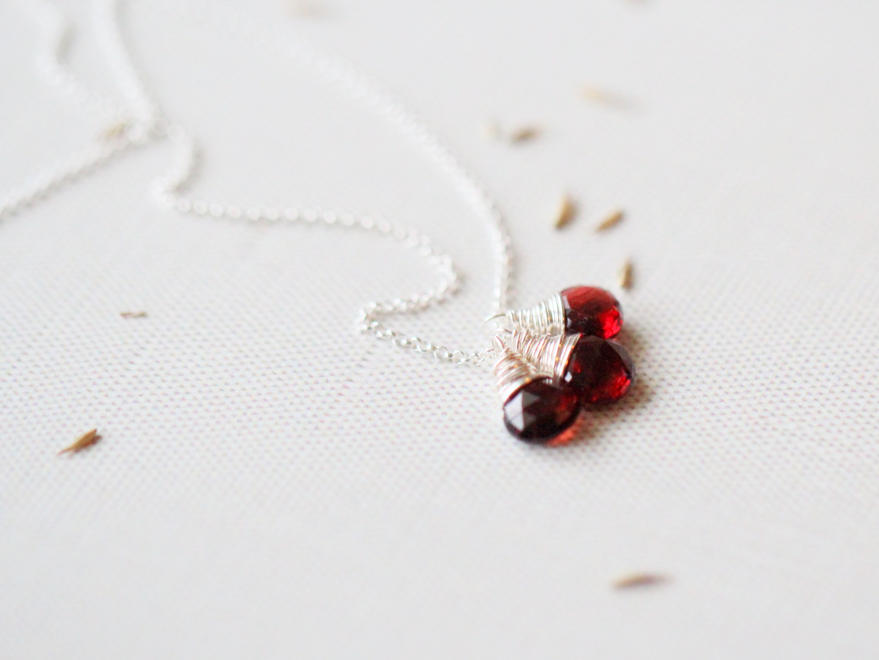Saressa Designs Garnet Trio Necklace
