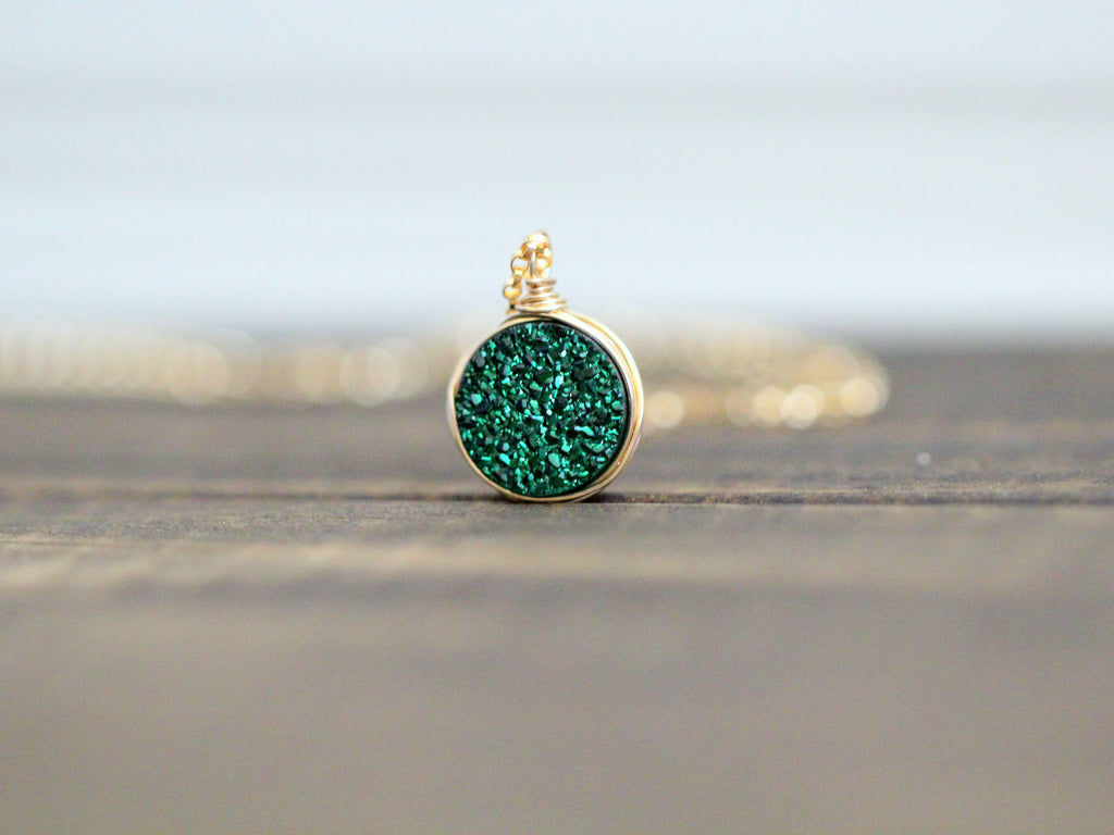 Druzy Bezel Pendant Necklaces