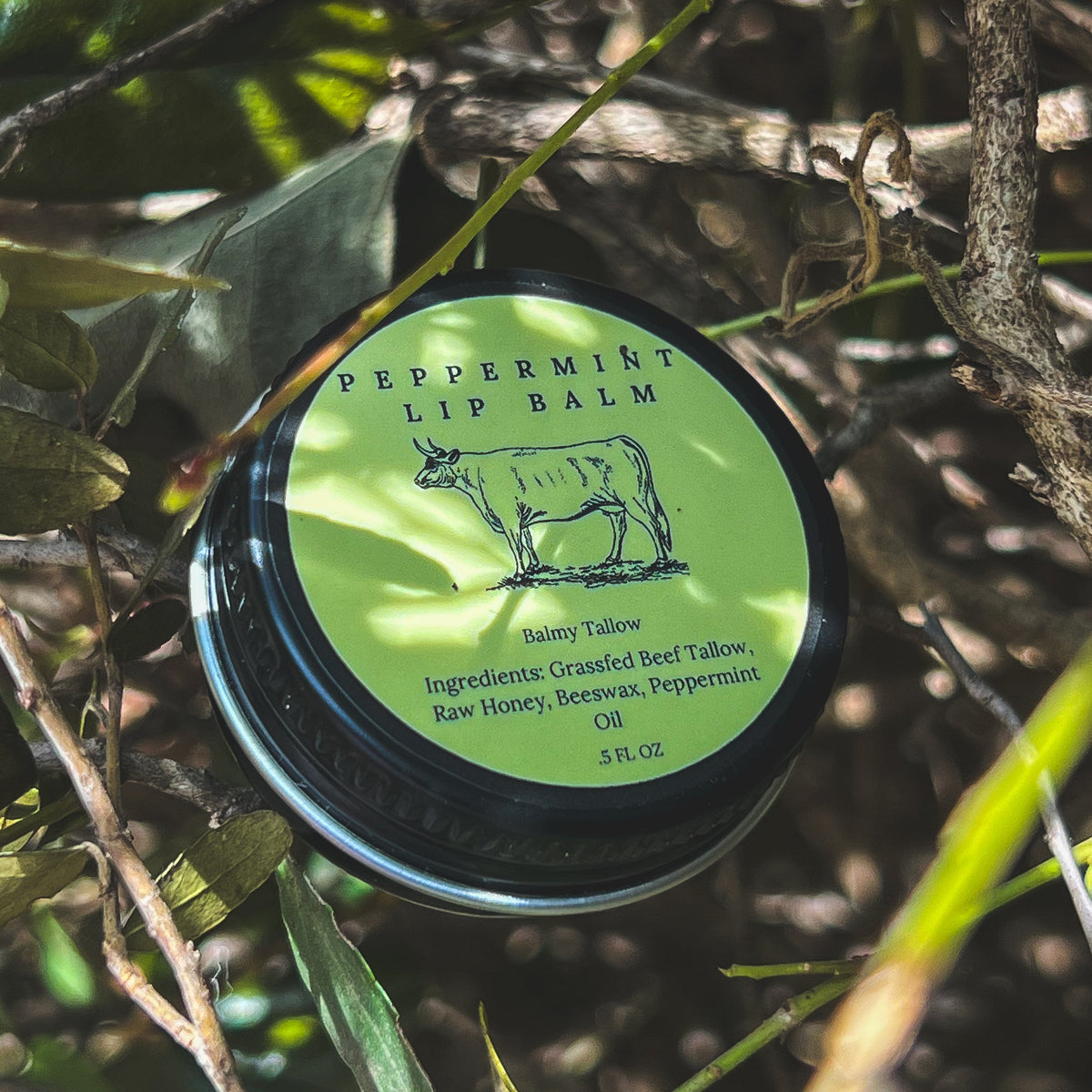 Peppermint Tallow Lip Balm | Natural Lip Moisturizer | Balmy Tallow