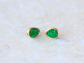 Druzy Teardrop Studs - Emerald City