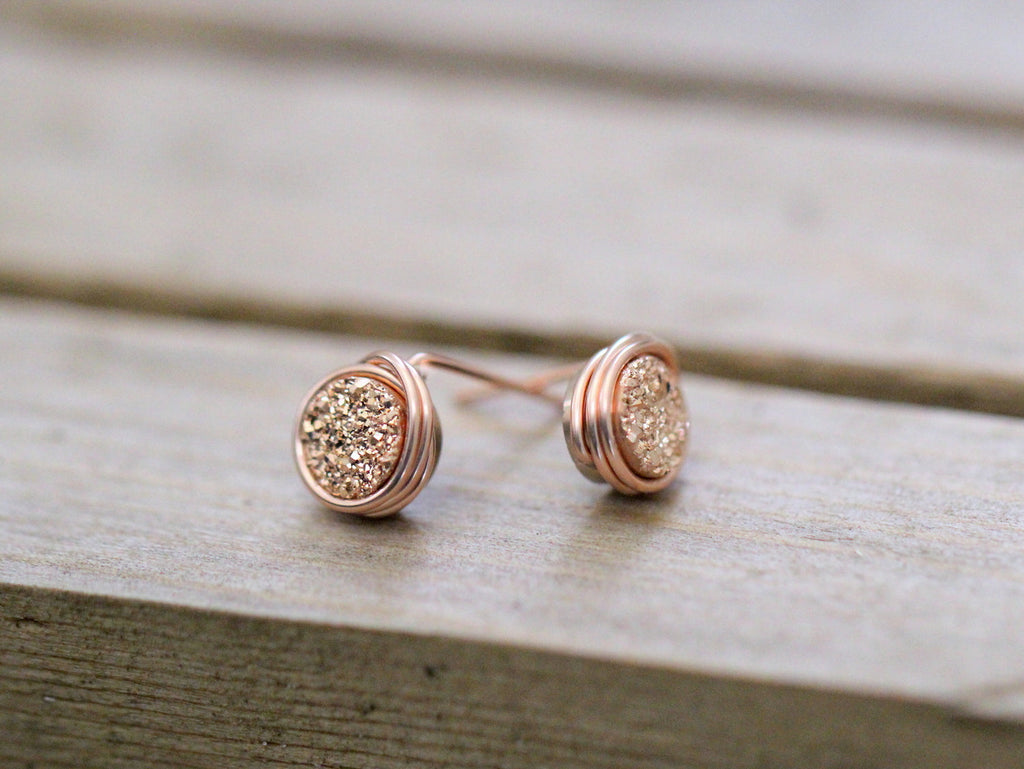 Micro Studs - Gilded Rose Gold