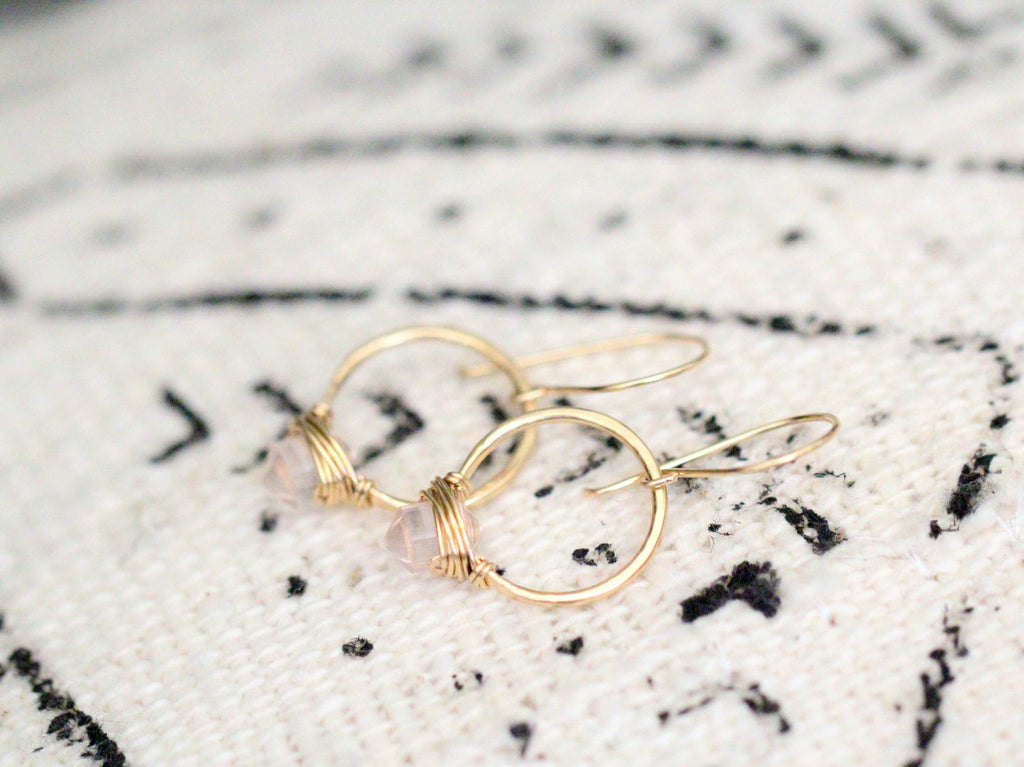 Pike Hoops - Rose Quartz