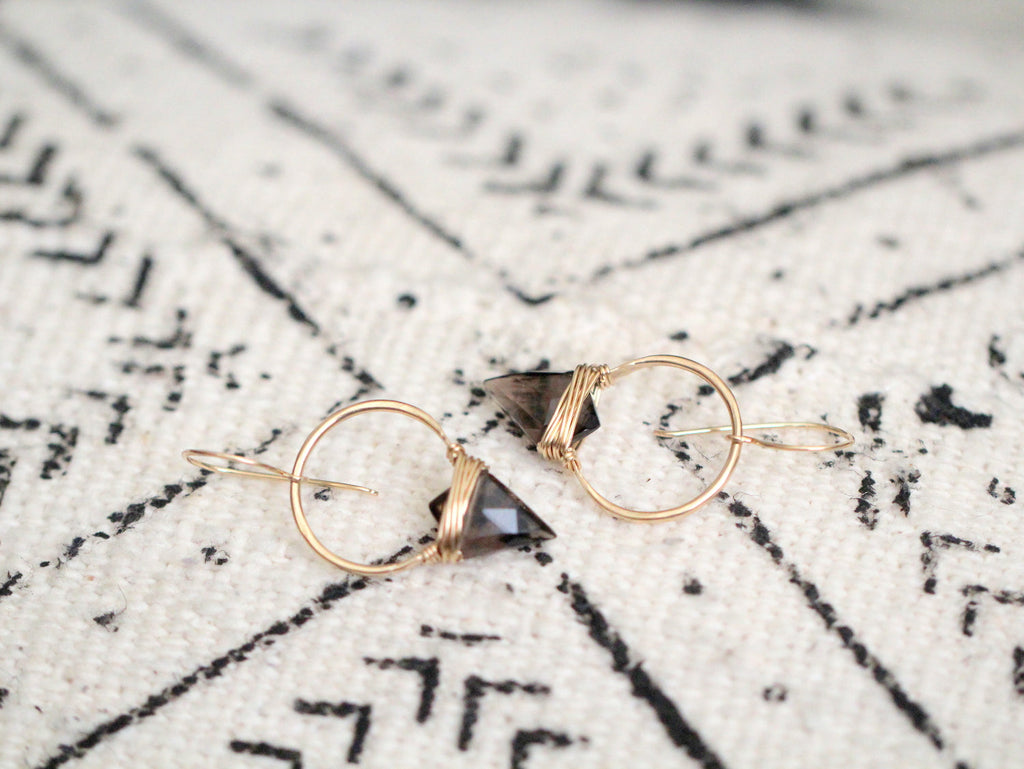 Albatross Earrings - Smoky Quartz