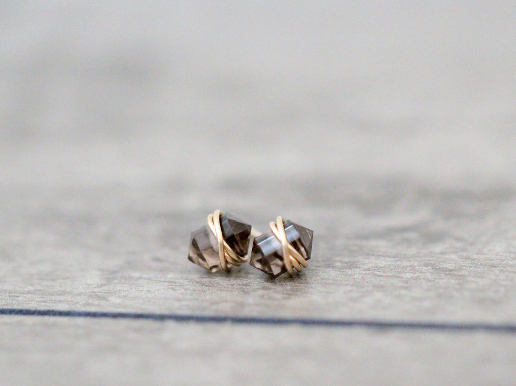 Pike Studs - Smoky Quartz