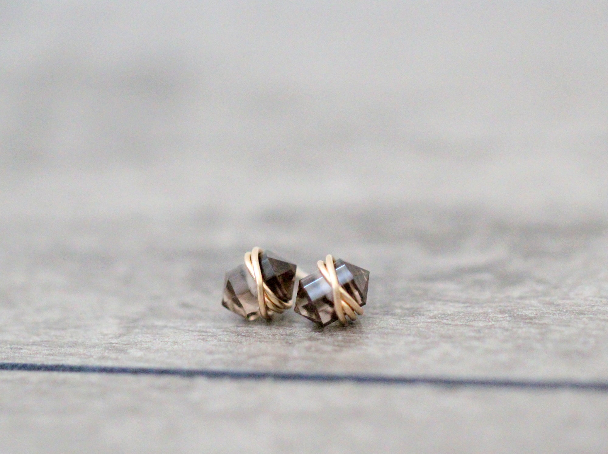 Pike Studs - Smoky Quartz