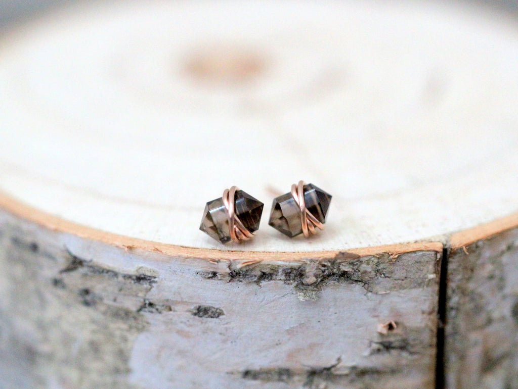 Pike Studs - Smoky Quartz