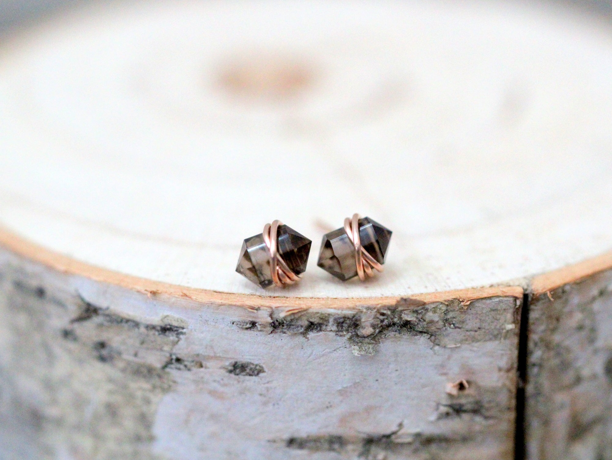 Pike Studs - Smoky Quartz