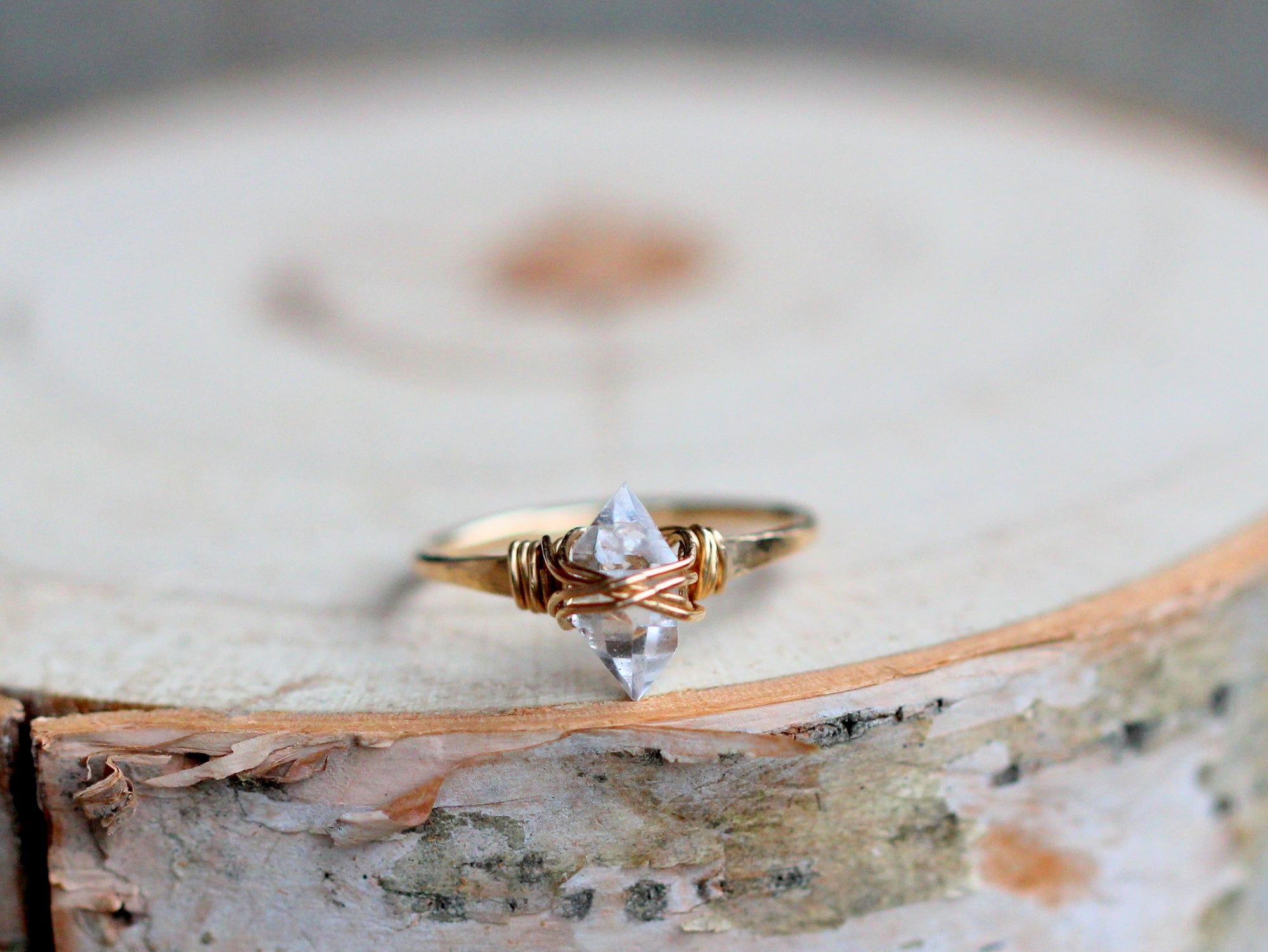 Saressa Designs Herkimer Diamond Caged Ring