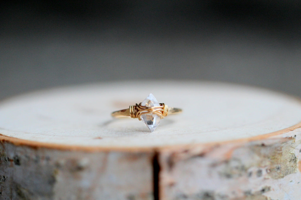 Saressa Designs Herkimer Diamond Caged Ring