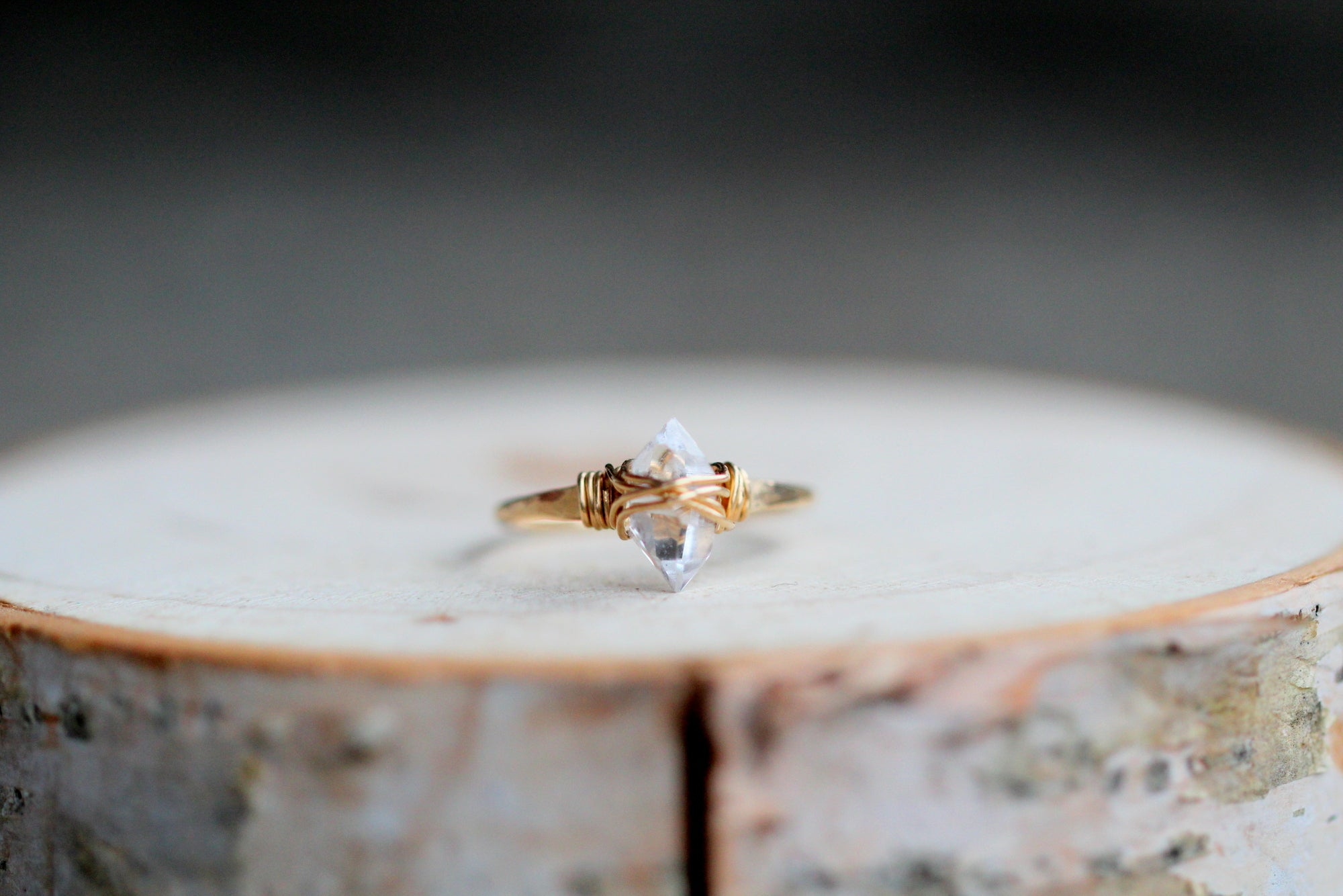 Saressa Designs Herkimer Diamond Caged Ring