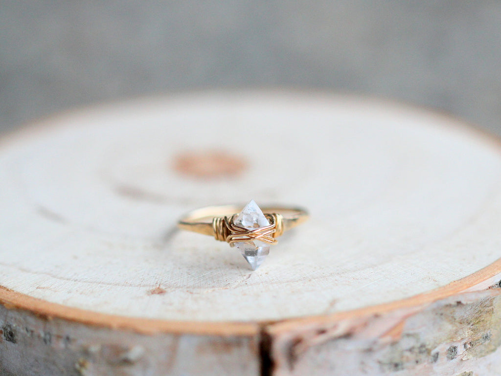 Saressa Designs Herkimer Diamond Caged Ring