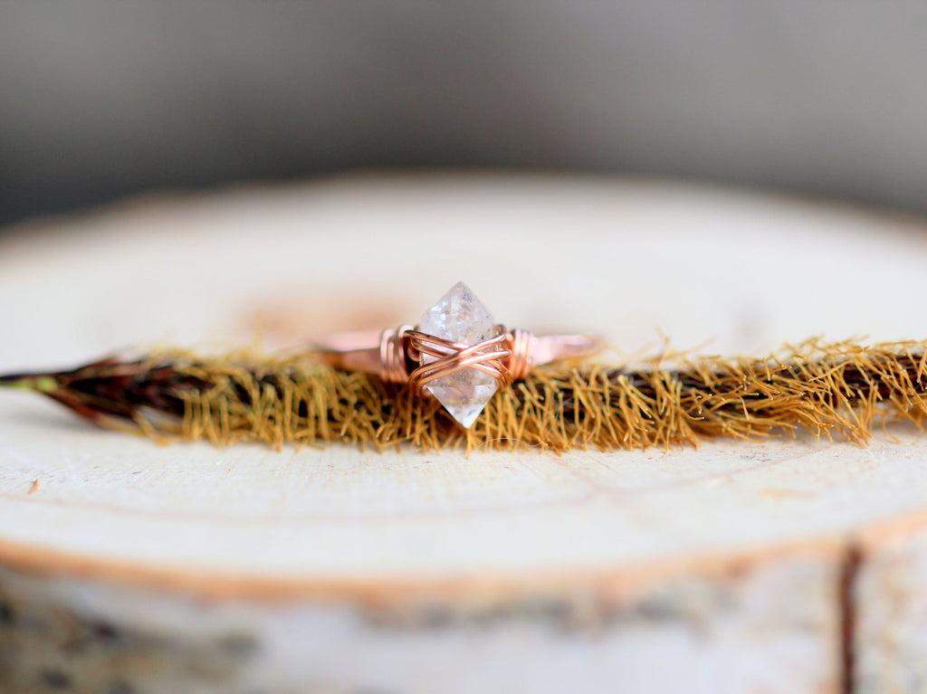 Saressa Designs Herkimer Diamond Caged Ring