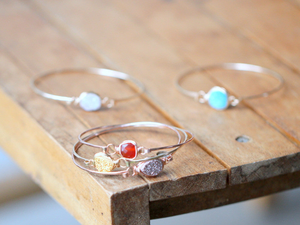 Carnelian Bezel Style Bangle