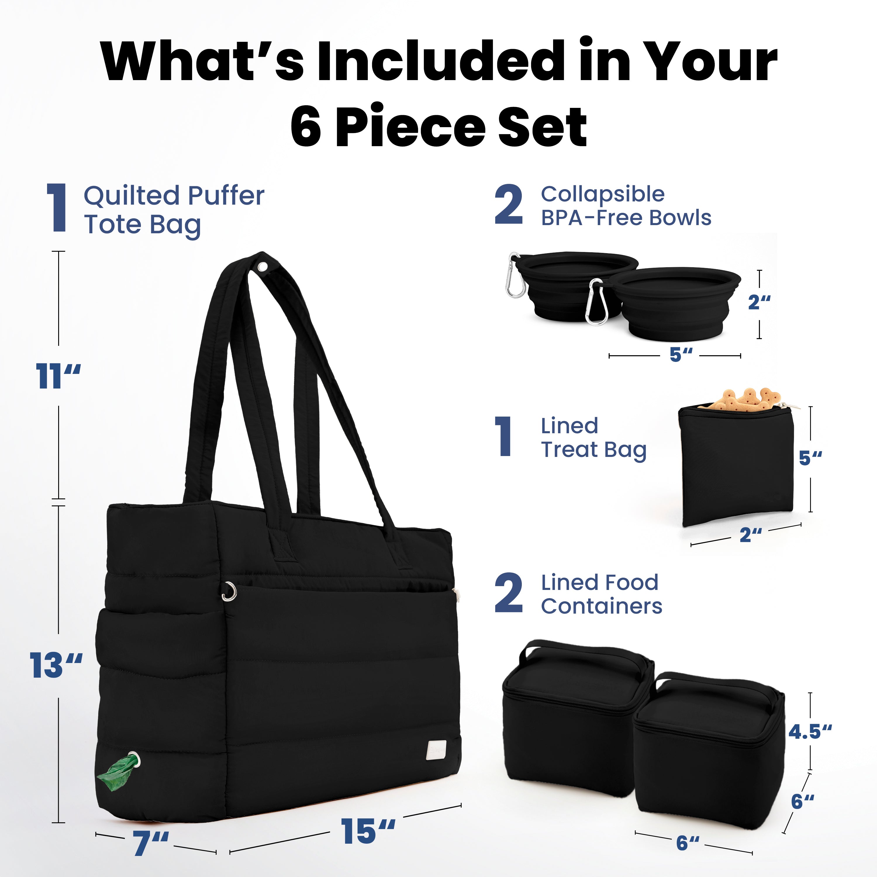 Rubyloo Puffer Dog Travel Bag for Dog Moms