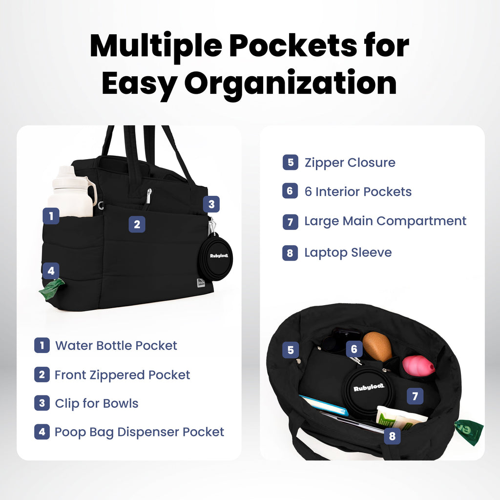 Rubyloo Puffer Dog Travel Bag for Dog Moms