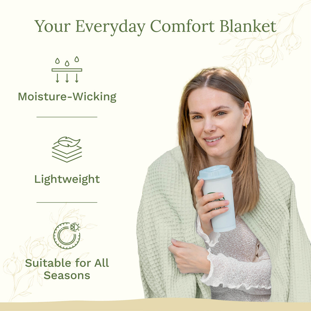 Organic Cotton Mart Waffle Weave Blanket