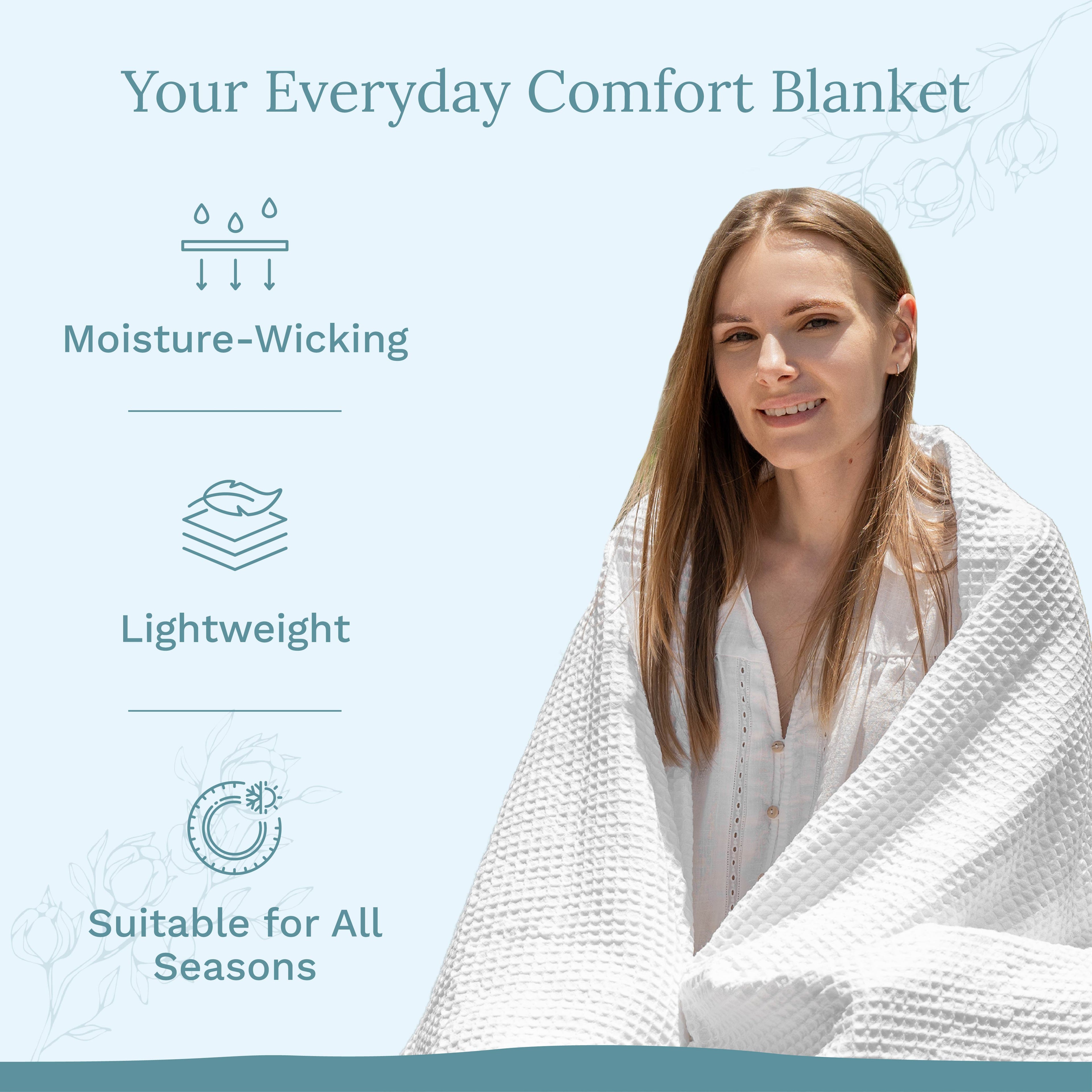 Organic Cotton Mart Waffle Weave Blanket