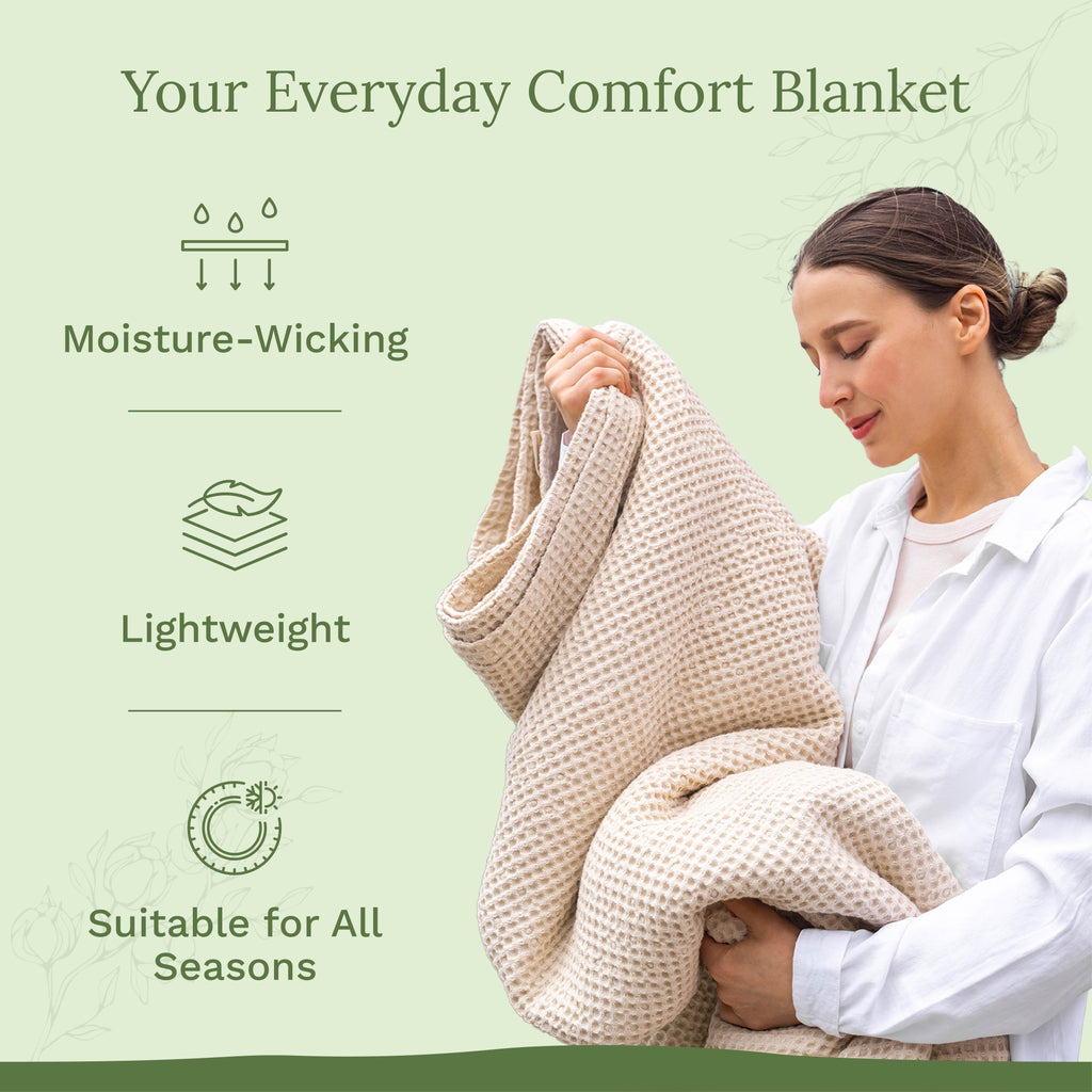 Organic Cotton Mart Waffle Weave Blanket