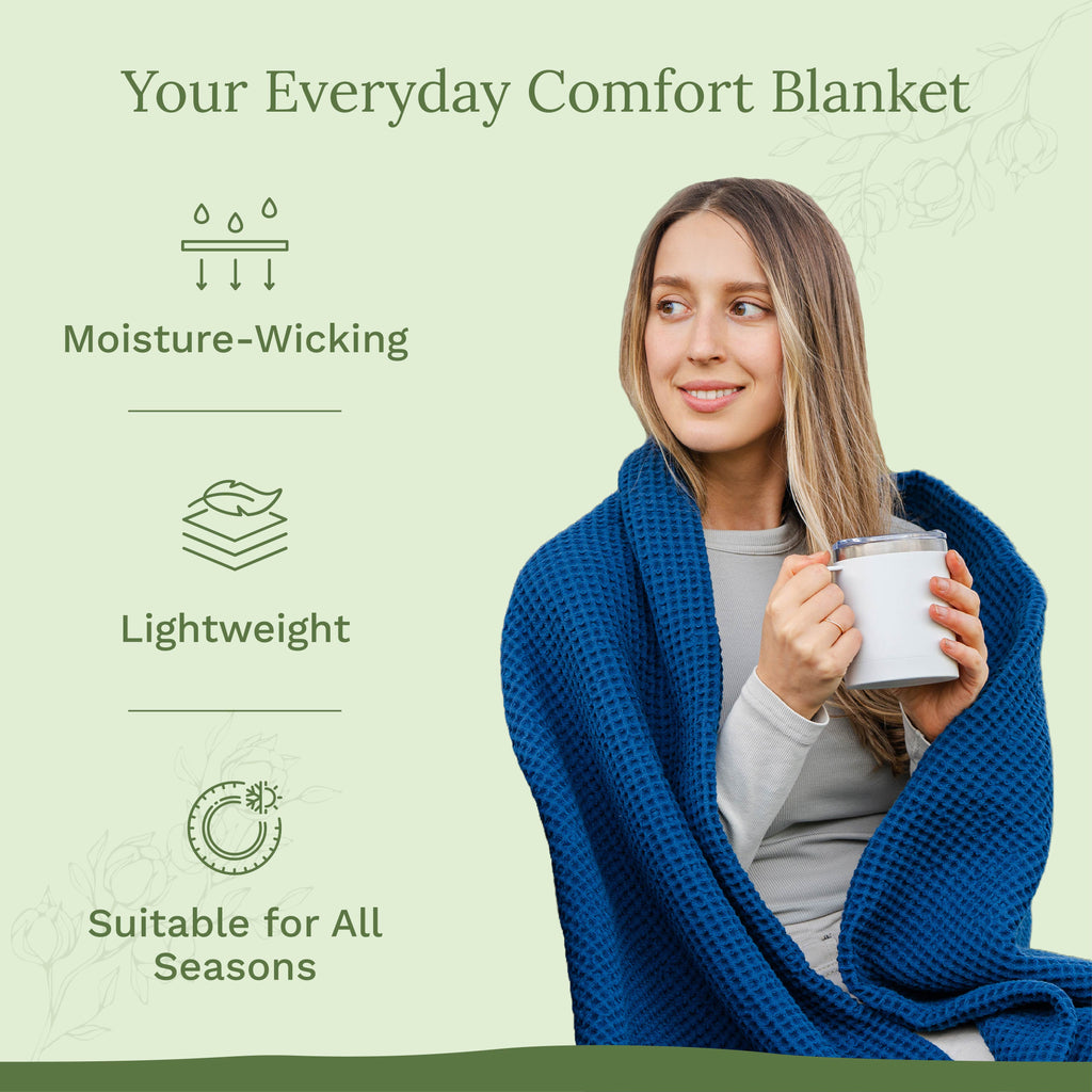 Organic Cotton Mart Waffle Weave Blanket