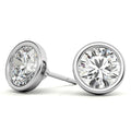 4.00 CTW Lab Grown Diamond Bezel Martini Stud Earrings in 14K White or Yellow Gold