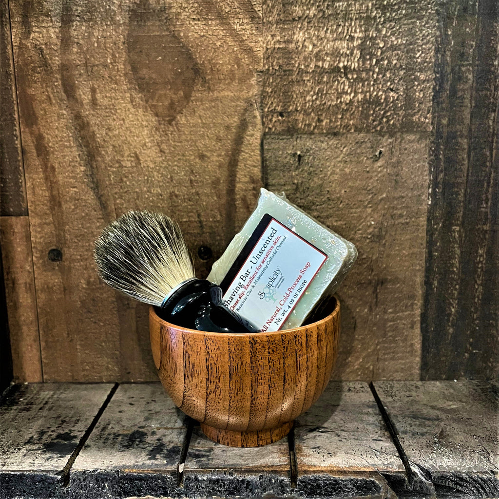 Soaplicity Men's Shaving Sets in Black/Datewood