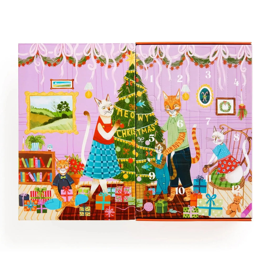 Meowy Christmas 12 Days of Puzzles 500 Piece Countdown Jigsaw Puzzle Galison