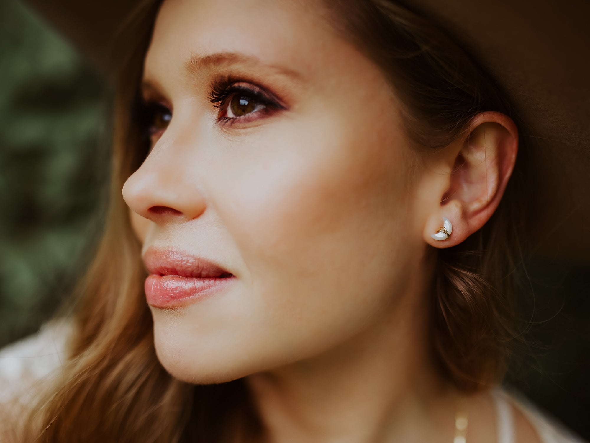 Mini Moonbeam Studs - Rose Quartz