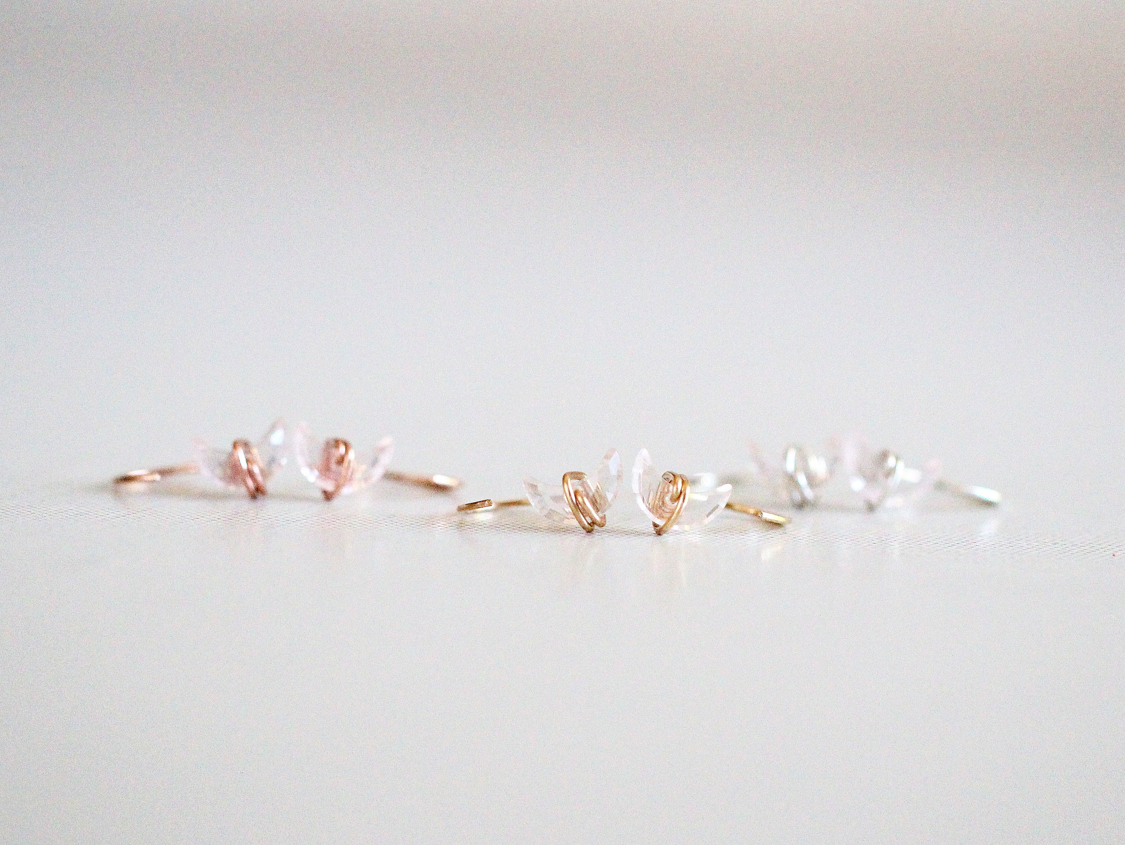 Moonbeam Hug Hoops - Rose Quartz