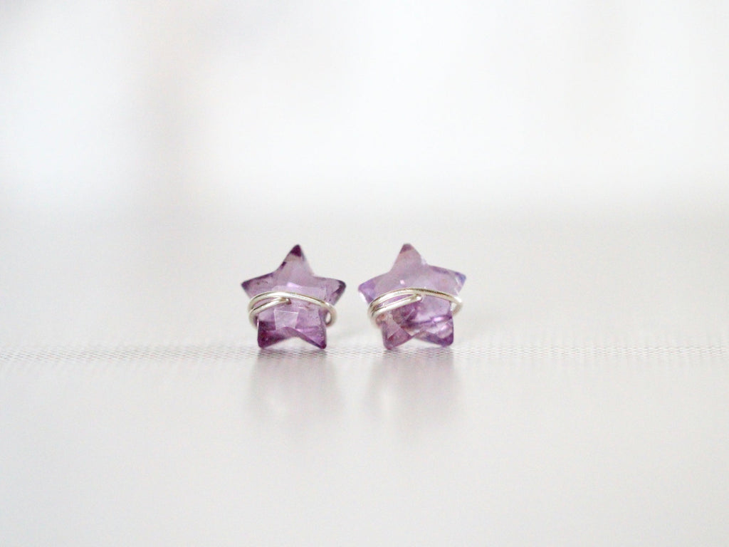 Moonbeam & Stardust Studs - Amethyst