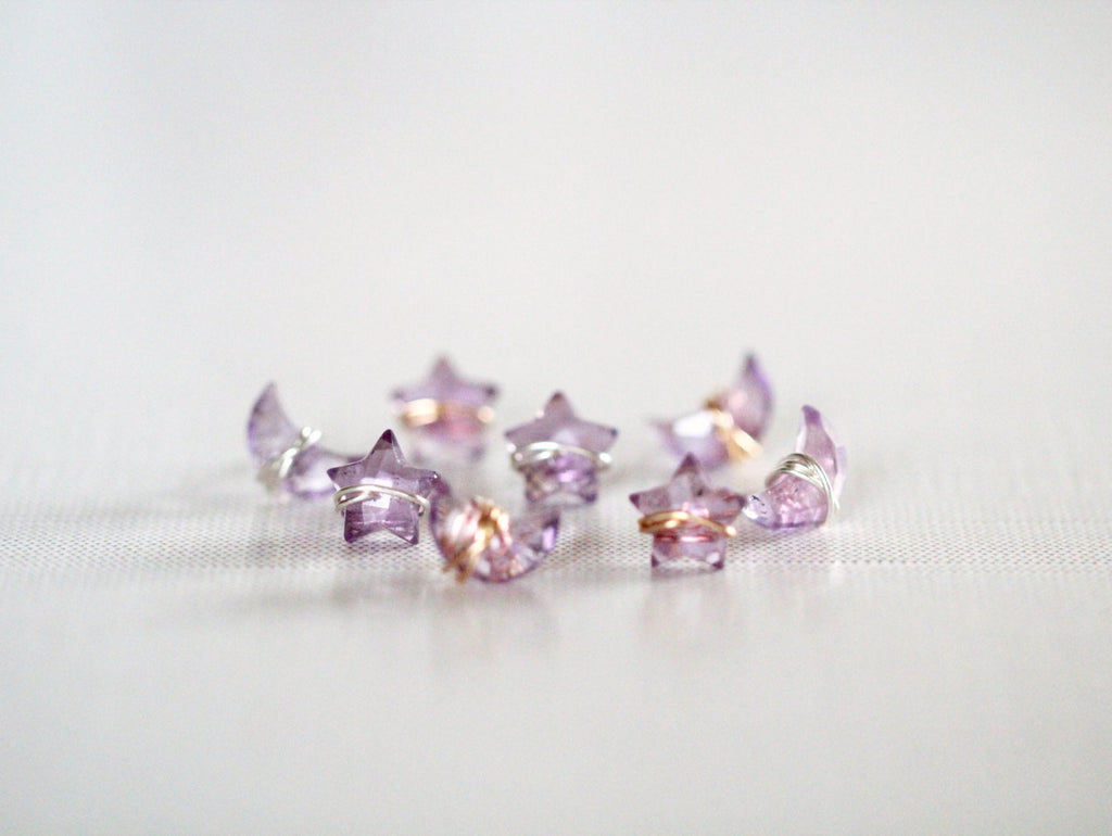 Moonbeam & Stardust Studs - Amethyst
