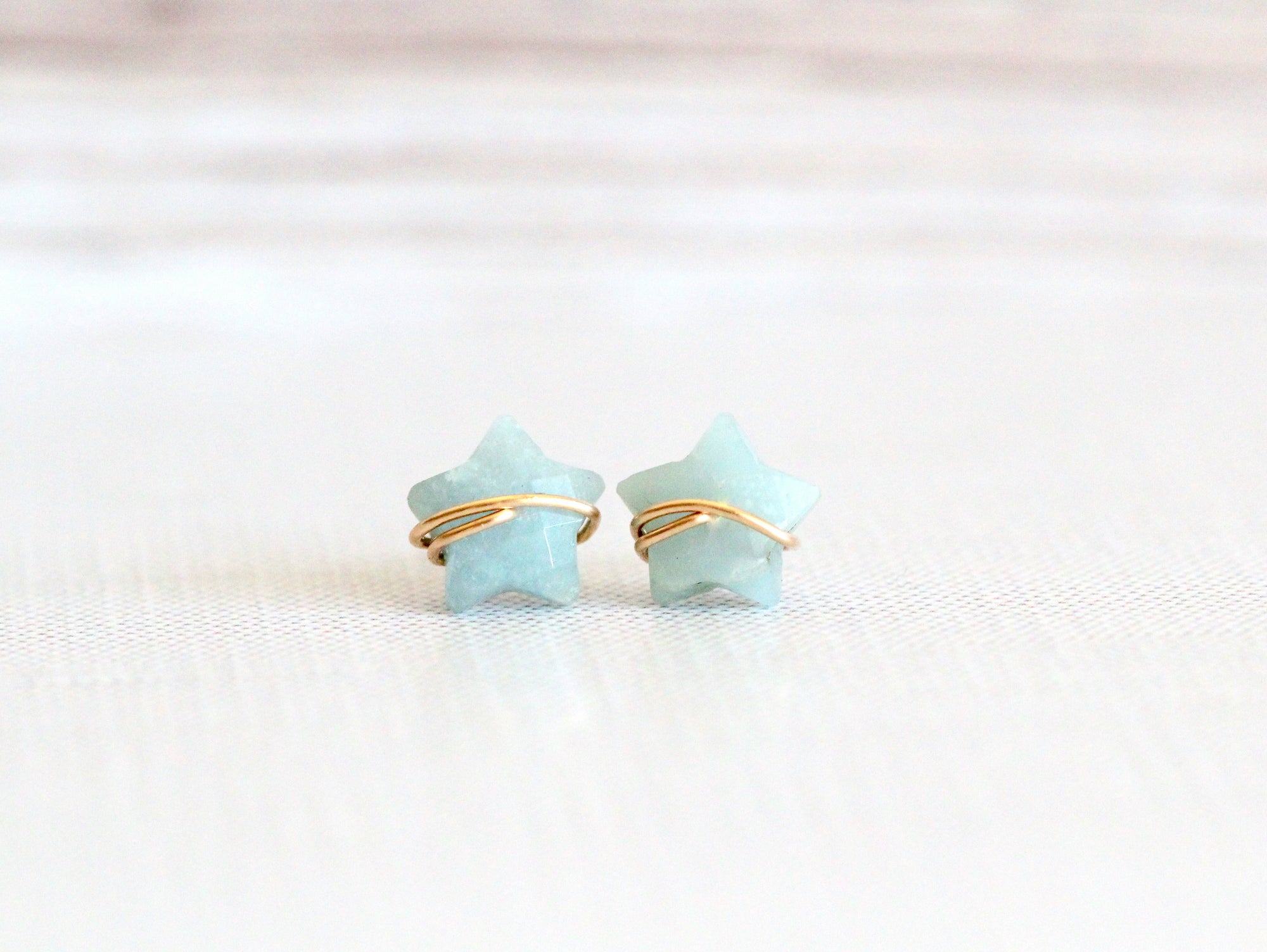 Moonbeam & Stardust Studs - Aquamarine