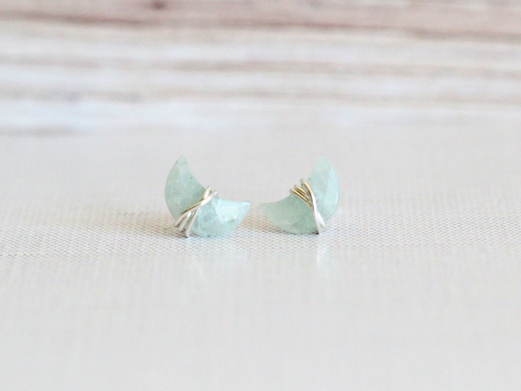 Moonbeam & Stardust Studs - Aquamarine