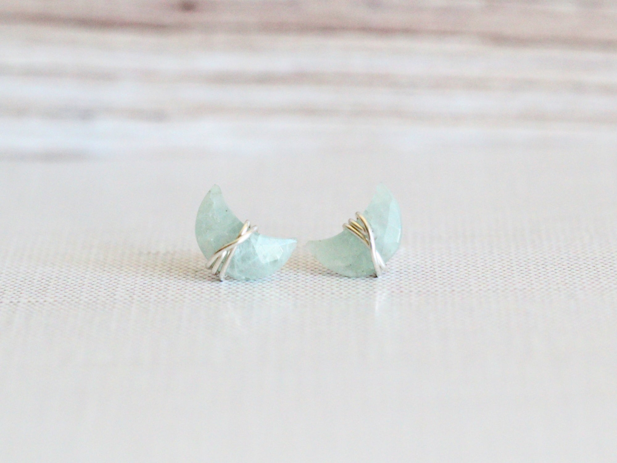 Moonbeam & Stardust Studs - Aquamarine
