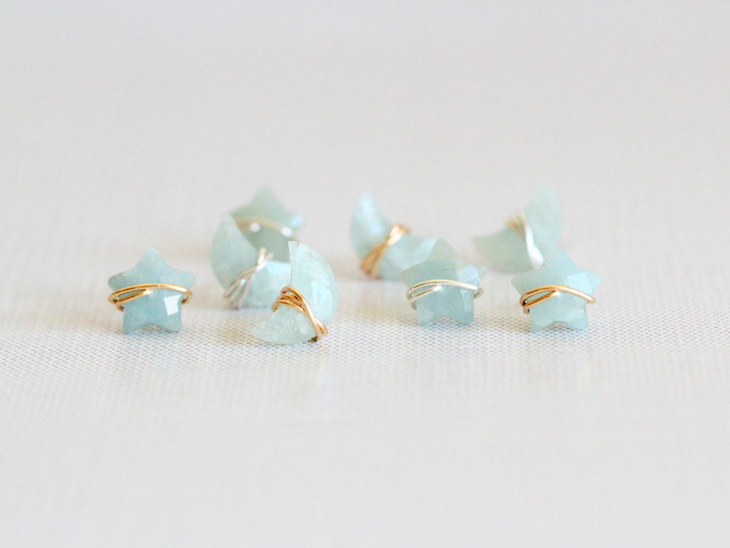 Moonbeam & Stardust Studs - Aquamarine