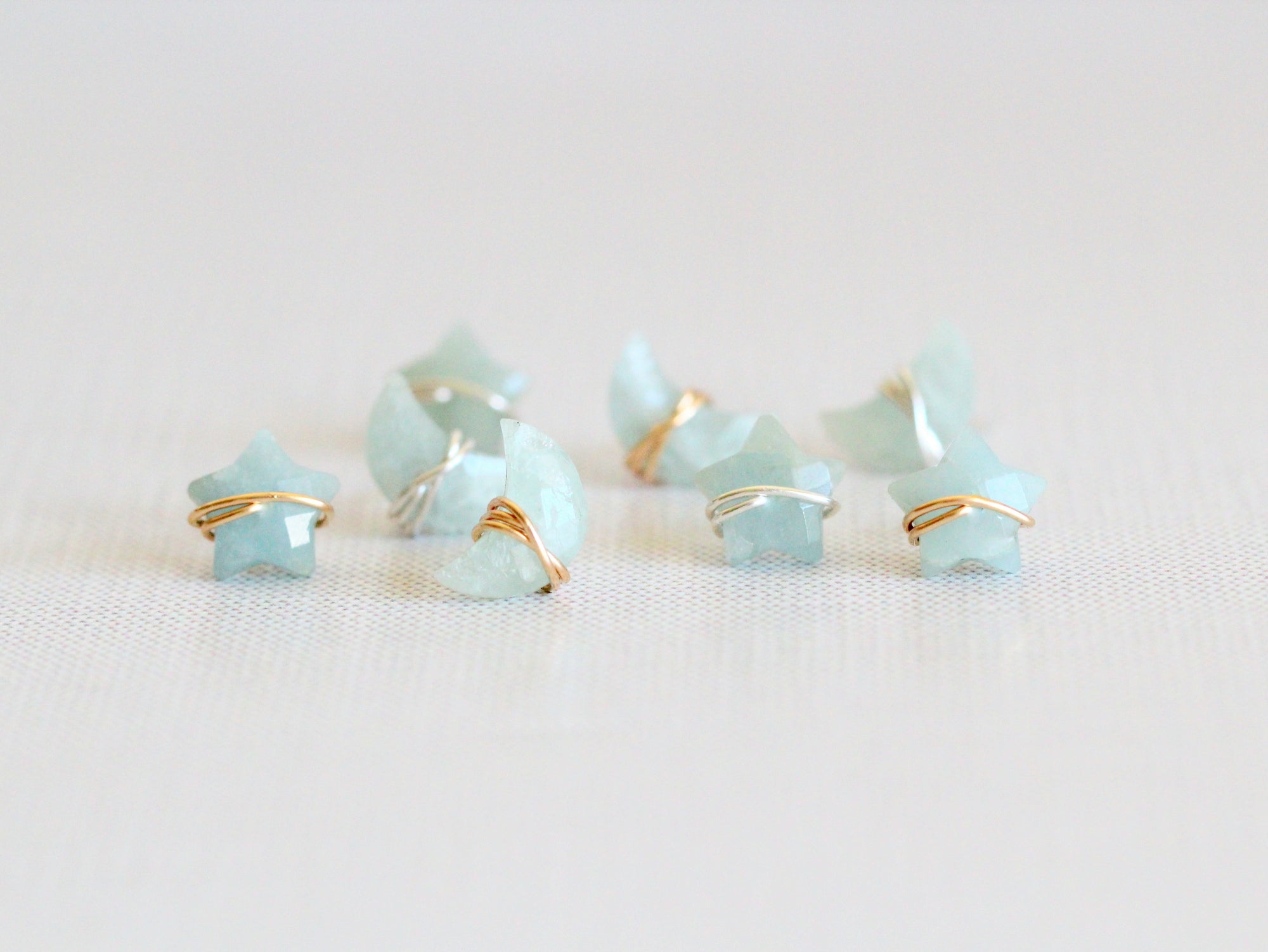Moonbeam & Stardust Studs - Aquamarine
