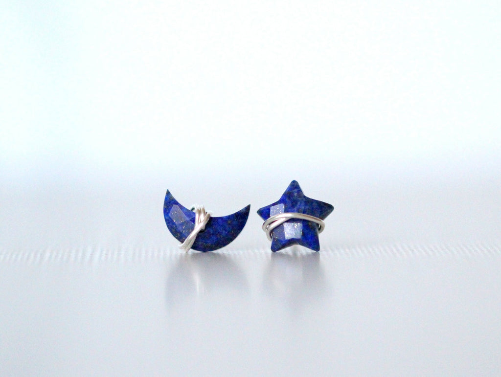 Moonbeam & Stardust Studs - Lapis