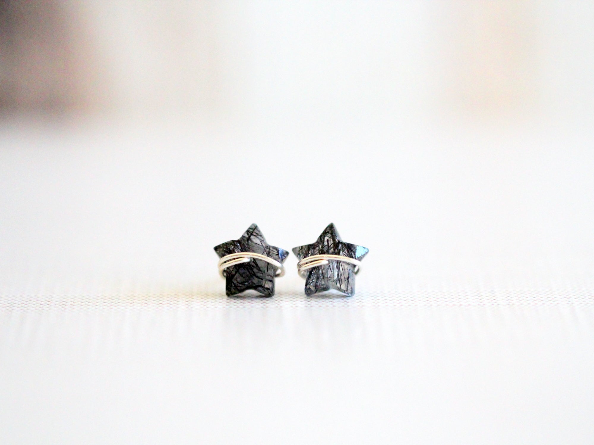 Moonbeam & Stardust Studs - Rutilated Quartz