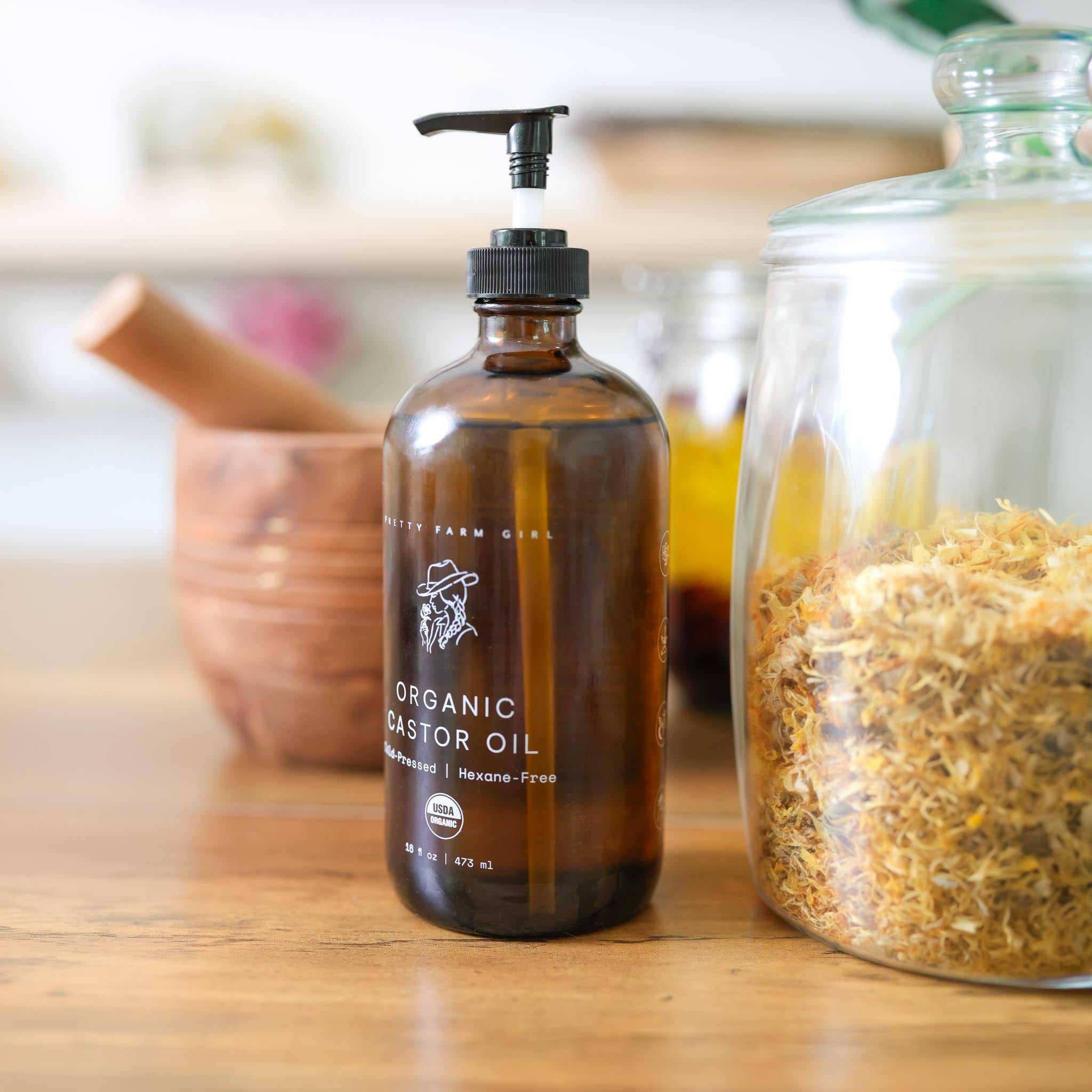 Pretty Farm Girl Pure Organic Cold Pressed Hexane-Free Castor Oil