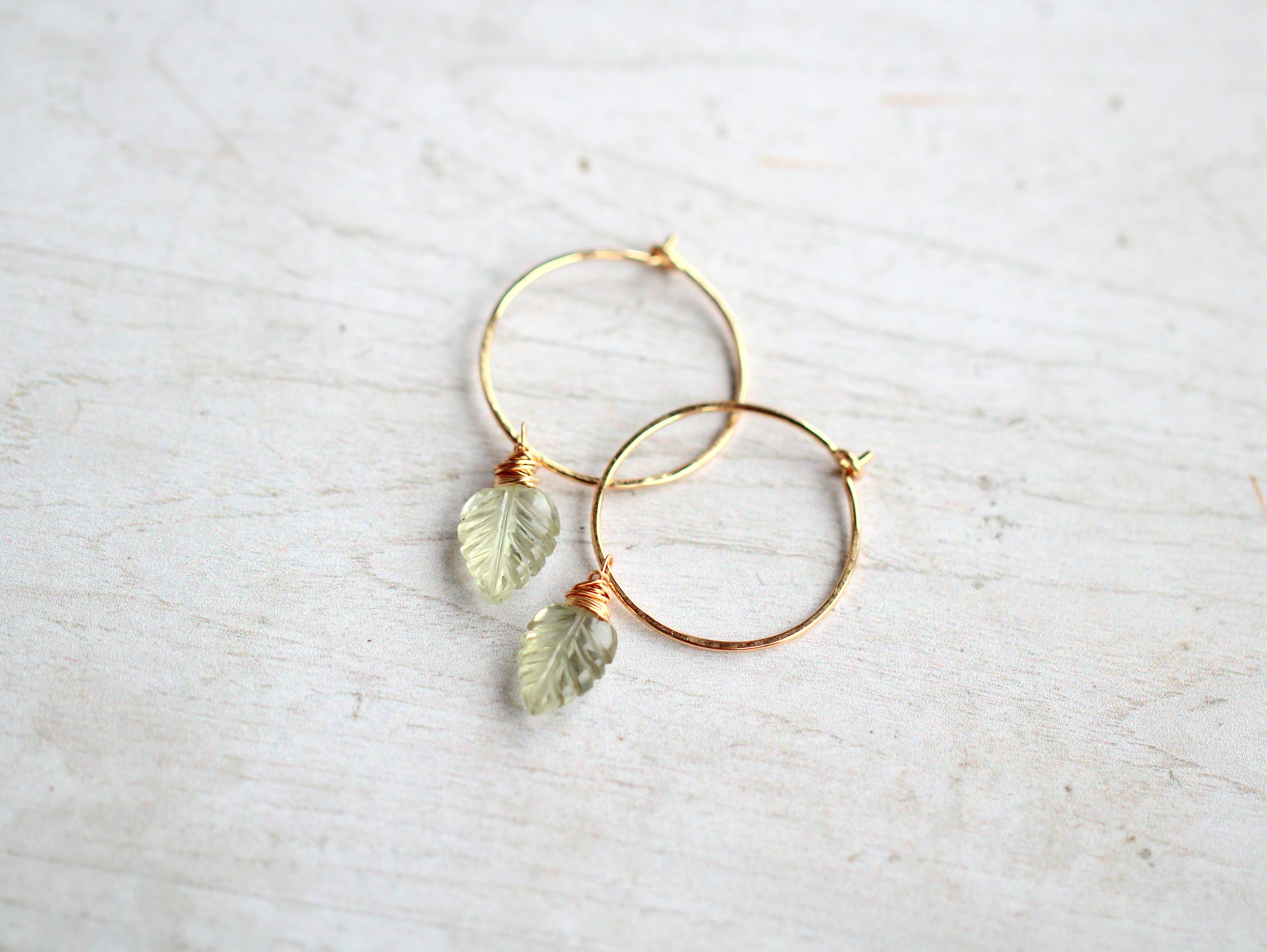 Palm Hoops - Prasiolite