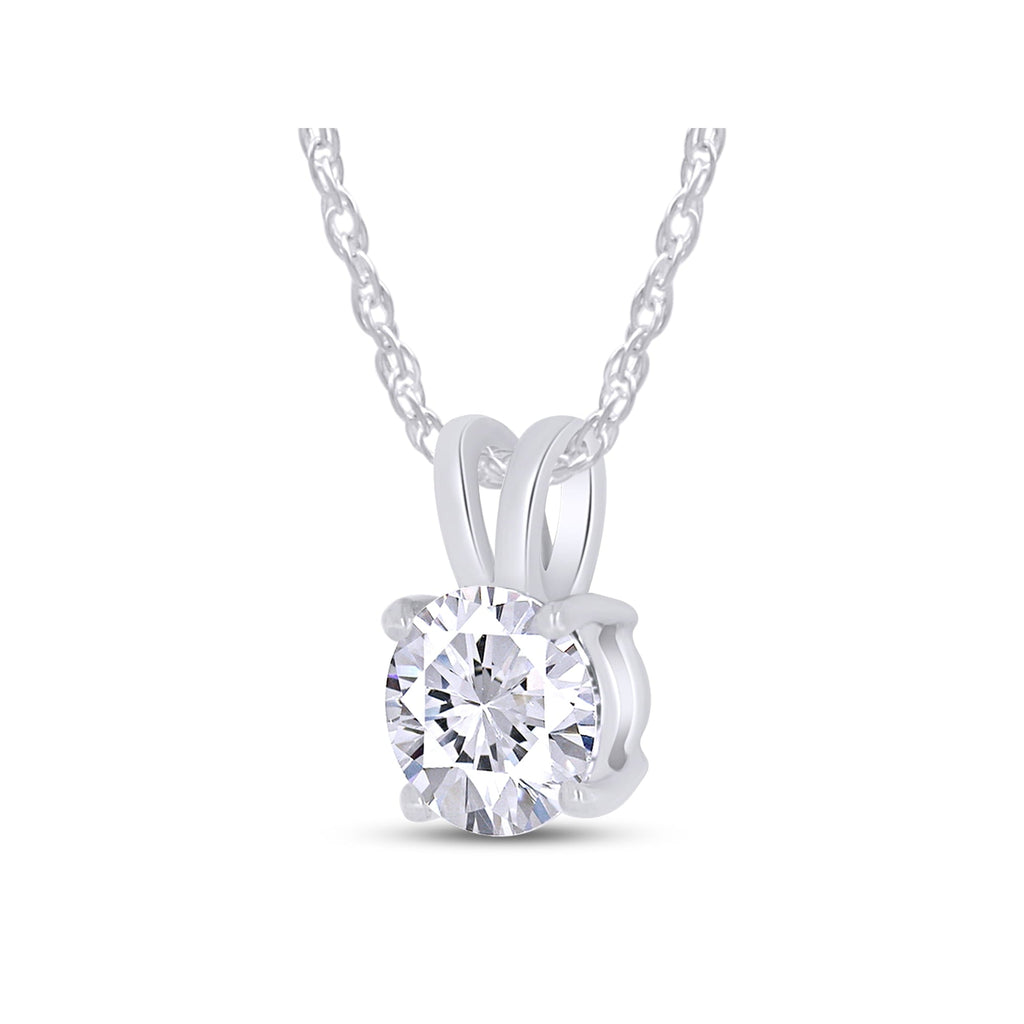 1.00 CTW Lab-Grown Round Diamond Solitaire Pendant in Solid 14K Gold – F Color, VS Clarity, AGI Certified