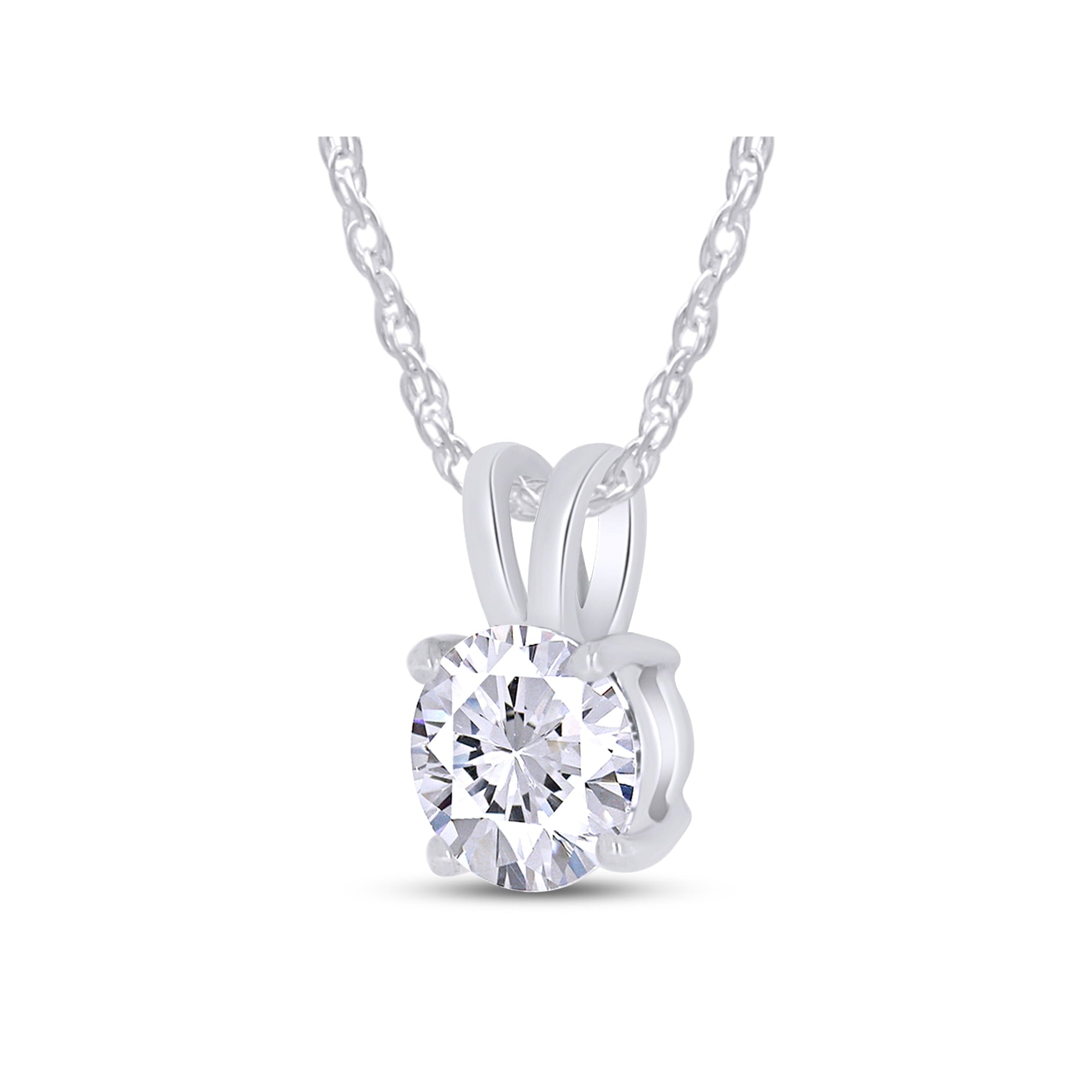 1.00 CTW Lab-Grown Round Diamond Solitaire Pendant in Solid 14K Gold – F Color, VS Clarity, AGI Certified