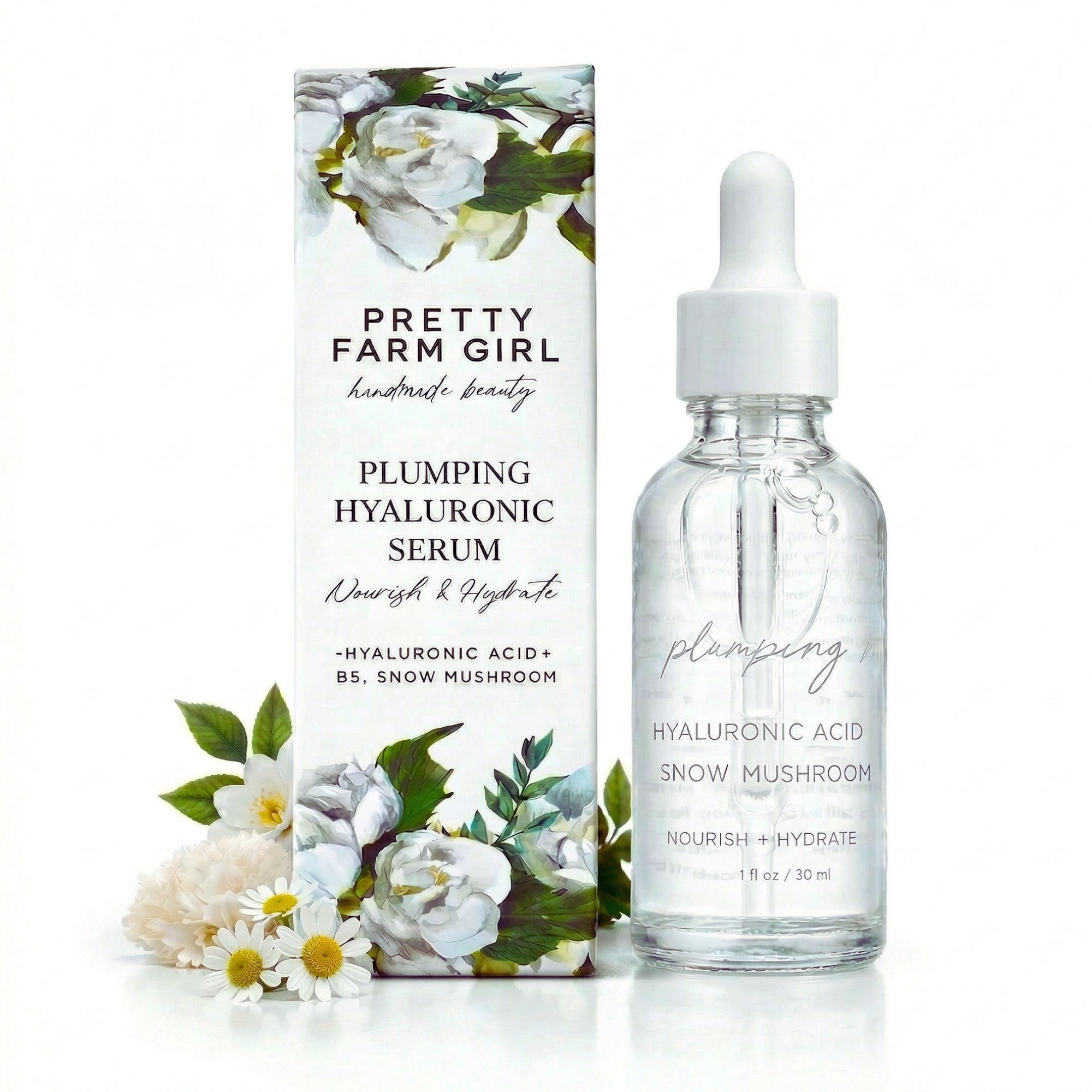 Pretty Farm Girl Hyaluronic Plumping Serum with Vitamin B5 + Snow Mushroom