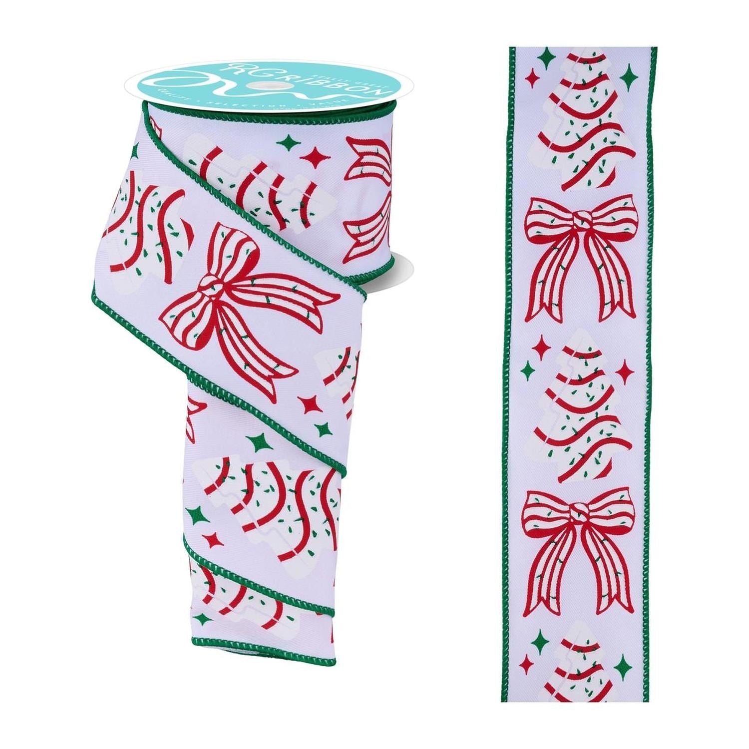 2.5" Candy Tree Bow Ribbon: White (10 Yards)