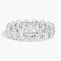 5.00 CTW Created Moissanite Oval Eternity Band Ring in 14k White Gold Overlay