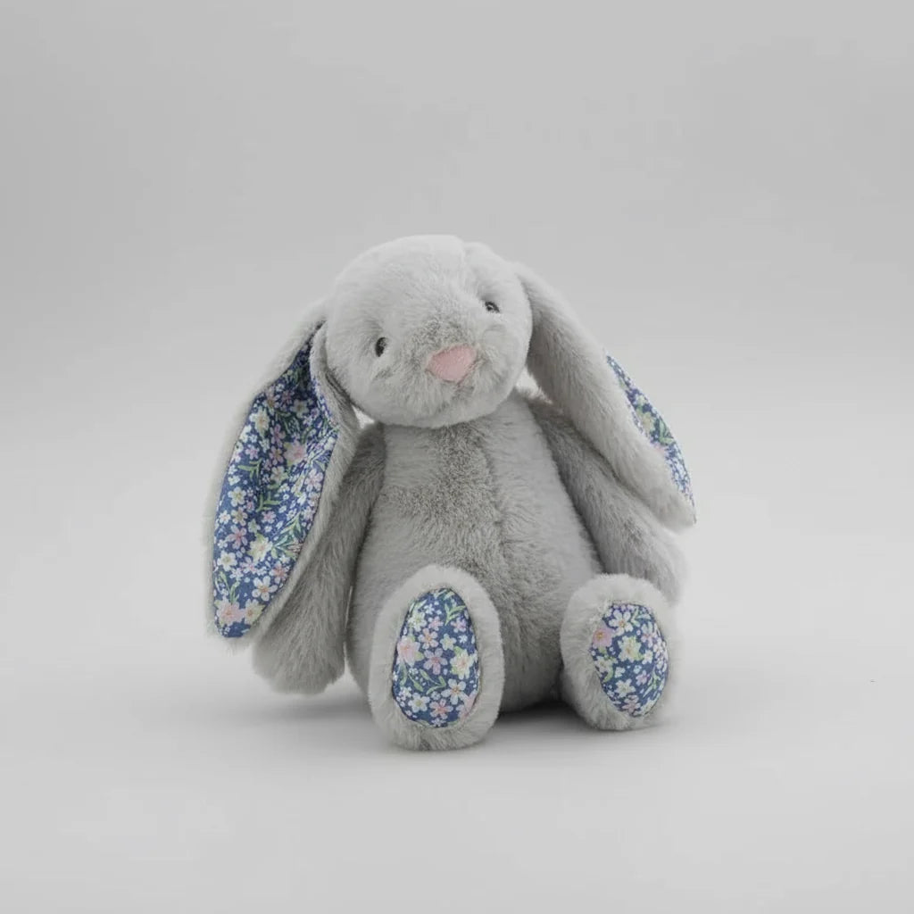 Soft Floral Ears Bonnie Rabbit Plush Toy - Cute Bunny Stuffed Doll for Kids Birthday Gift
