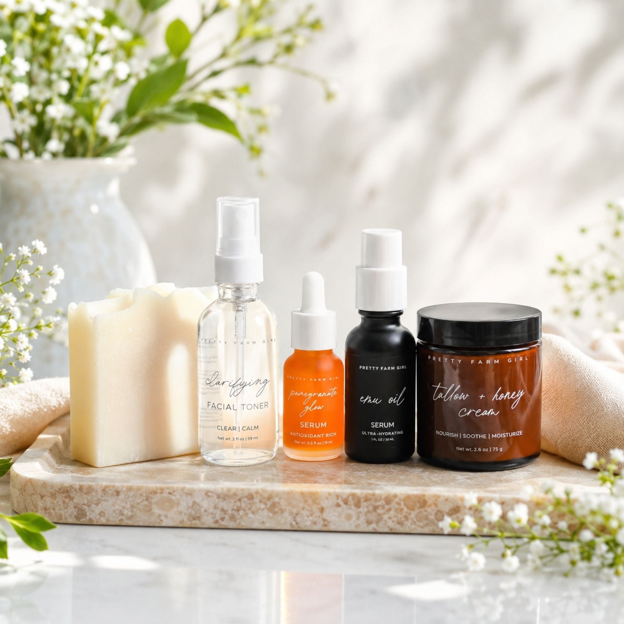 Pretty Farm Girl Sensitive Skin Fragrance Free Skincare Routine Essentials Kit