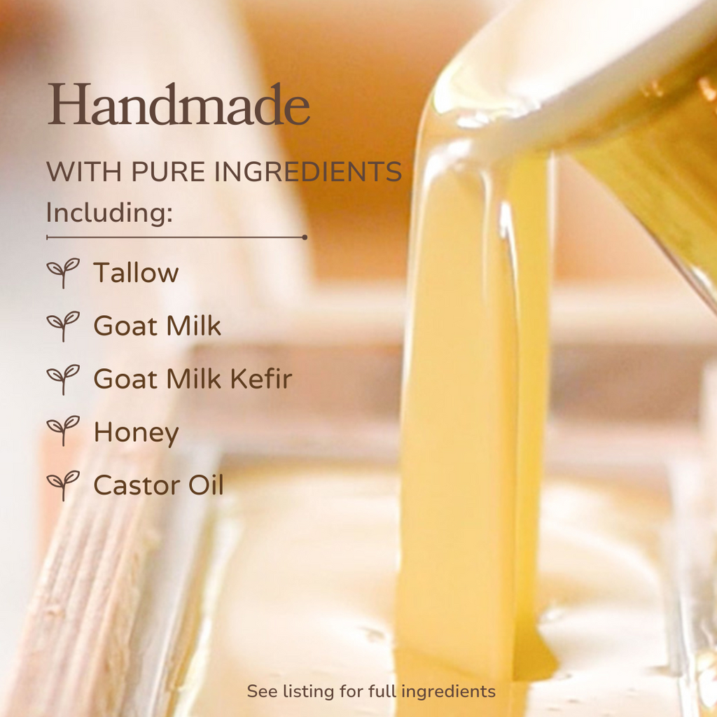 Pretty Farm Girl Pure Tallow + Honey Fragrance Free Handmade Tallow and Goat Milk Soap Bar